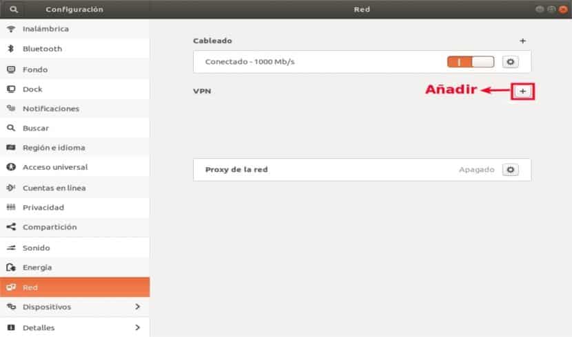 Añador VPN Ubuntu