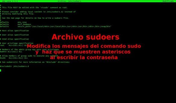 about archivo sudoers