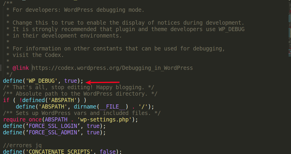 debug_wp true