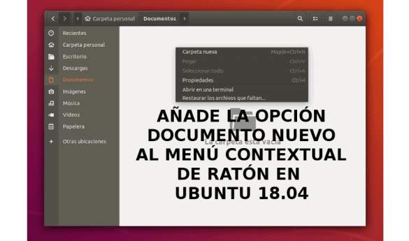about documento nuevo Ubuntu nautilus