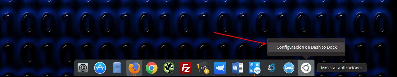 configuración de dash to dock