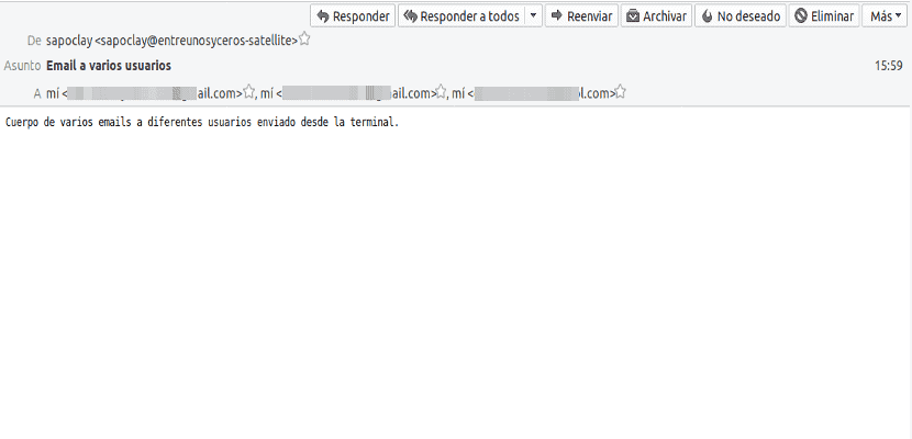 mail de correo a destinatarios múltiples recibido