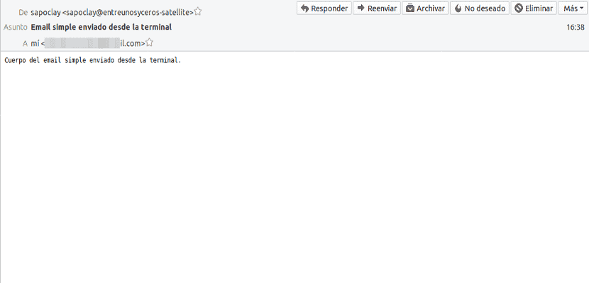 email simple enviado con mail recibido