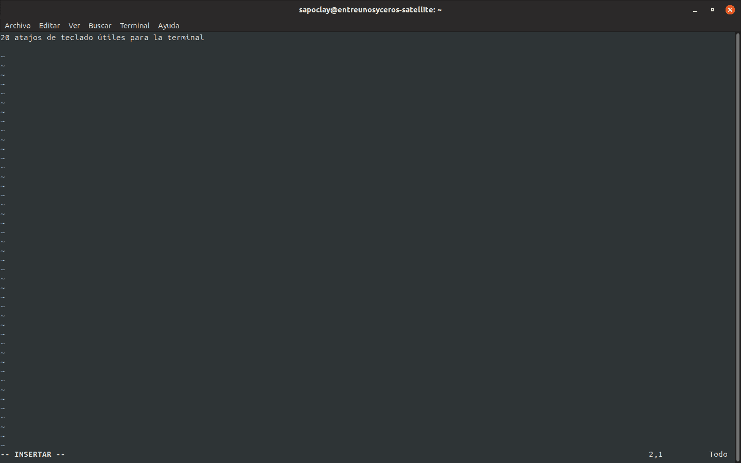 Atajos de teclado para la terminal