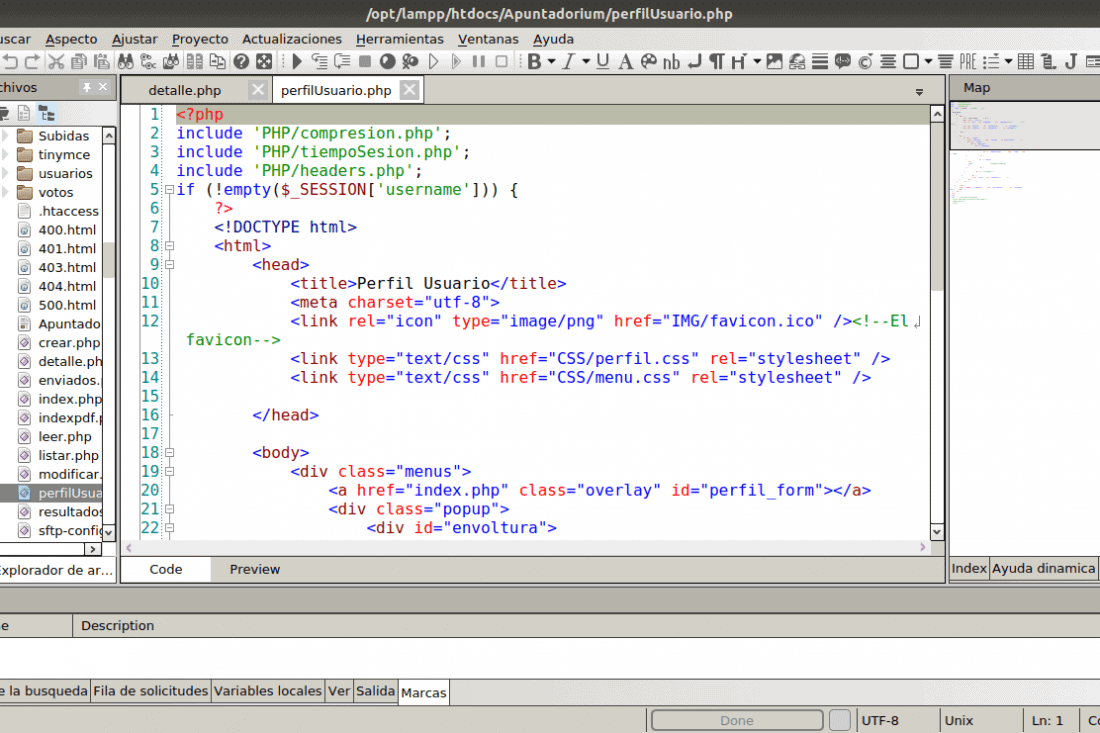 CodeLobster IDE, una vista en detalle de este editor de múltiples lenguajes