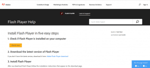 página de prueba del plugin adobe flash player