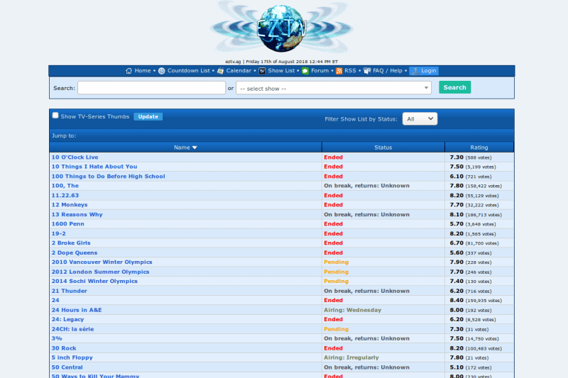 página torrent eztv.ag