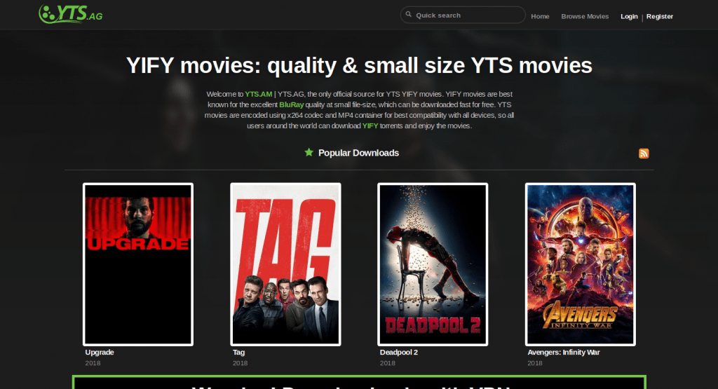 página torrent yts.am