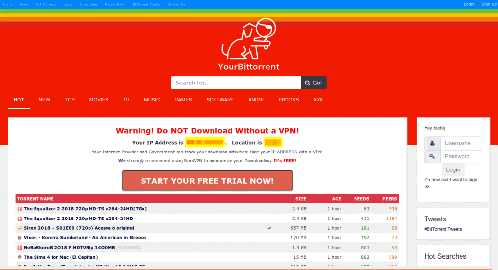 página yourbittorrent