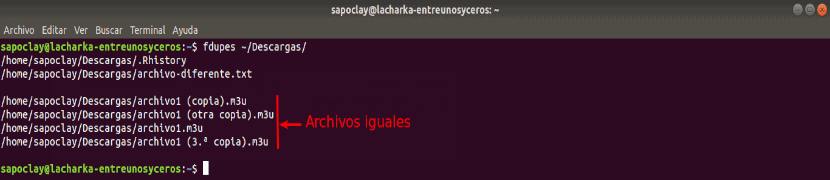 fdupes funcionando