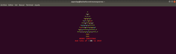 Feliz navidad, árbol con Bash