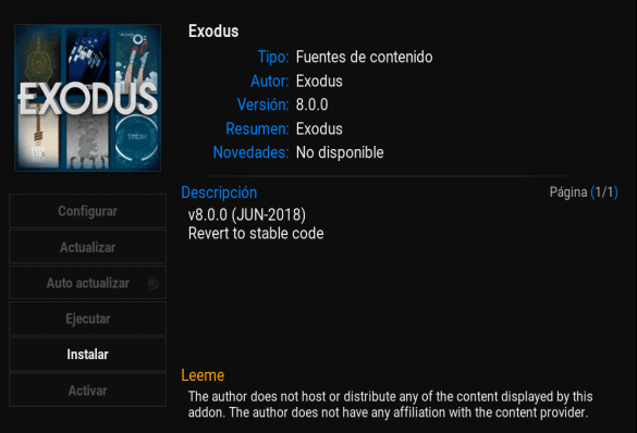 about add-on exodus Kodi