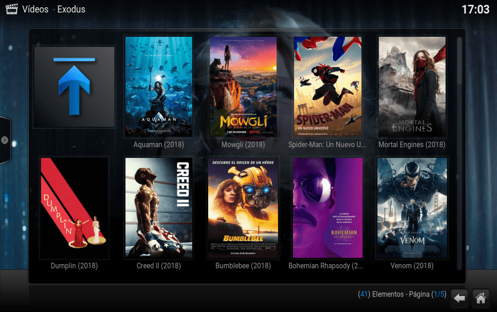 películas en exodus Diciembre 2018
