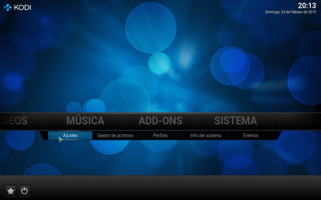 Kodi sistema / ajustes