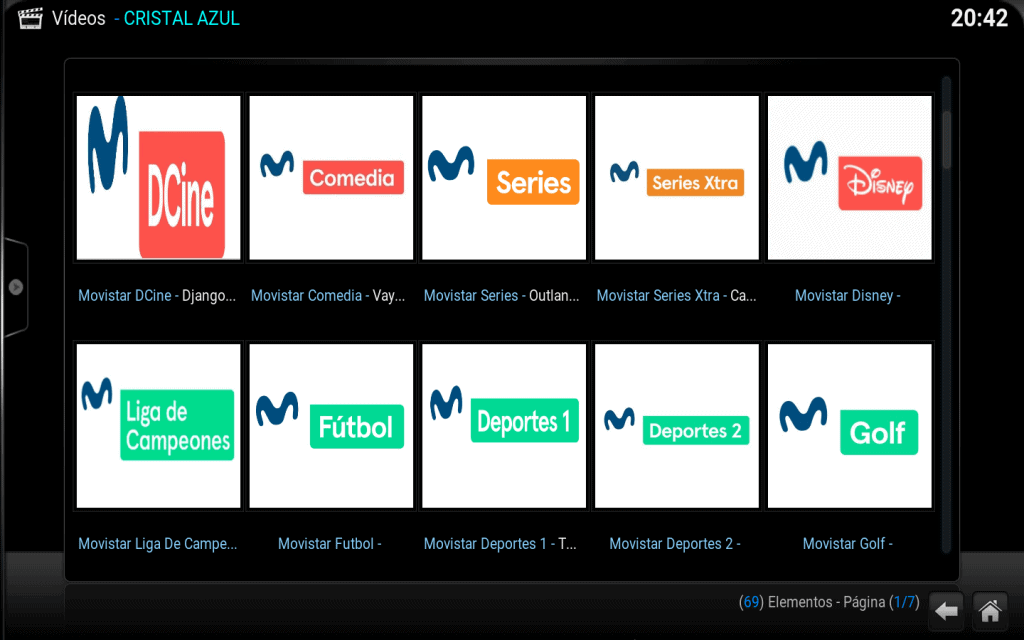 opciones movistar cristal azul