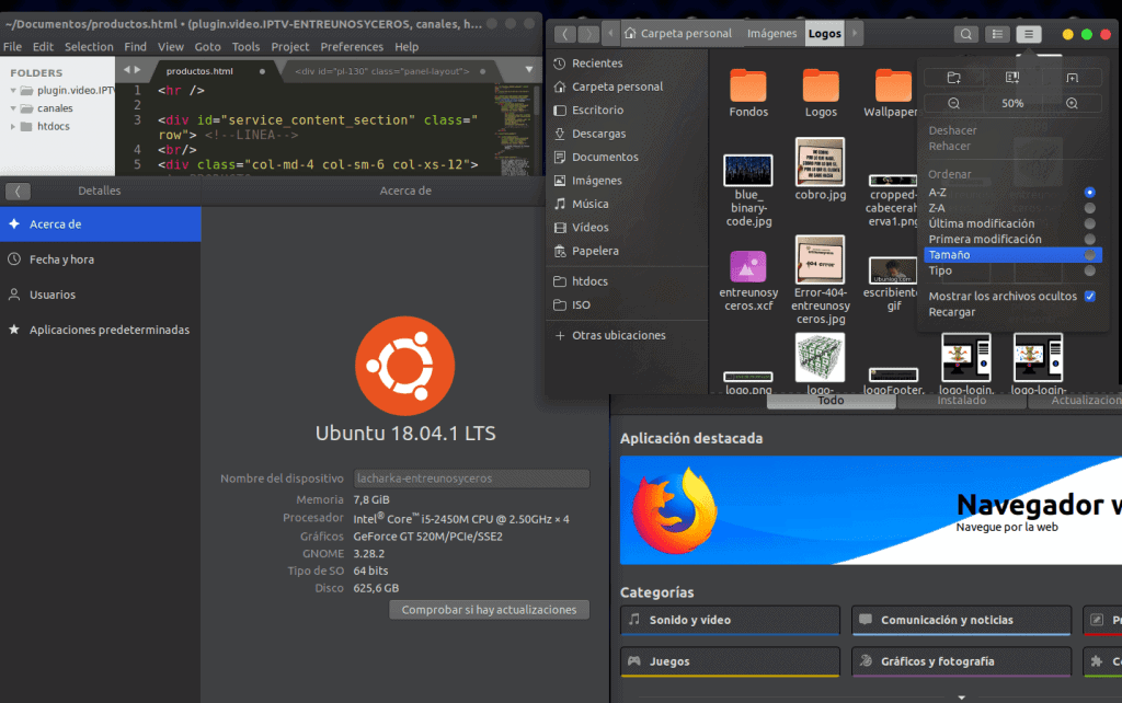 resultado frinal del tema mojave en Ubuntu