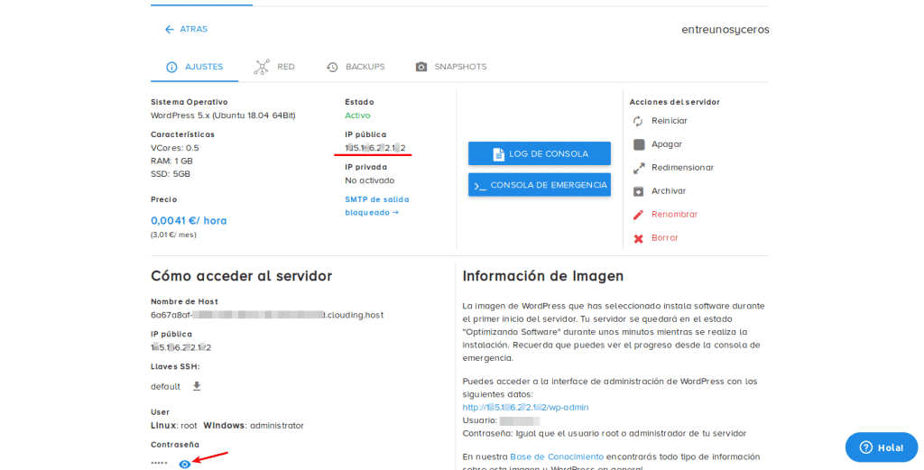 ajustes del vps entreunosyceros