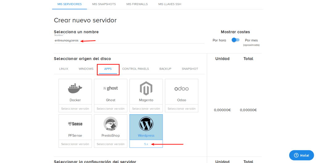 configuración del servidor VPS entreunosyceros