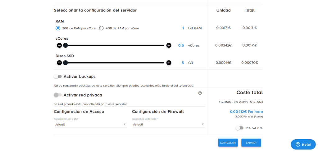configuración del servidor vps entreunosyceros 2