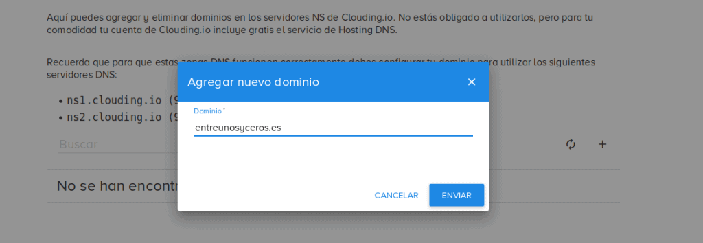 escribir nuevo dominio clouding.io
