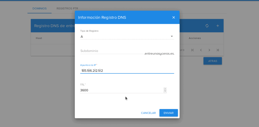 registro de DNS tipo A