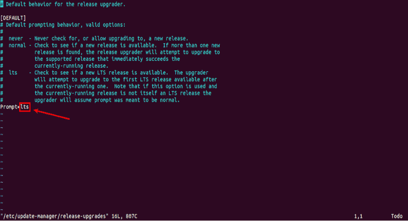 cambiar versión de LTS a normal