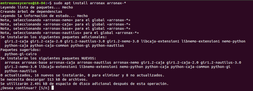 instalación de arronax con apt-get
