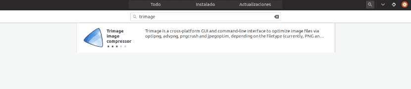búsqueda trimage en centro software ubuntu