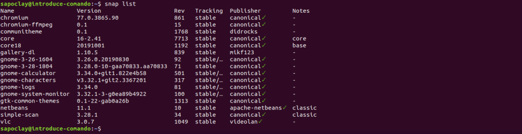 snap list