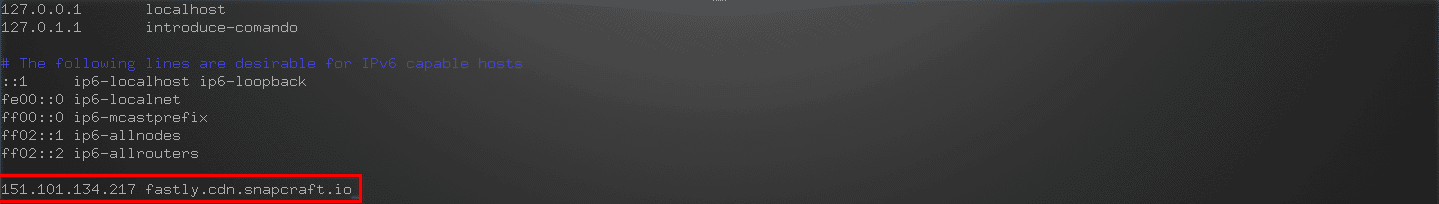 add ip archivo hosts para acelerar la descarga de aplicaciones snap