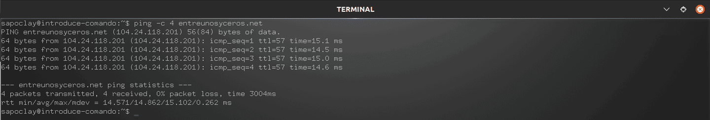 verificar si un sitio web está activo con ping