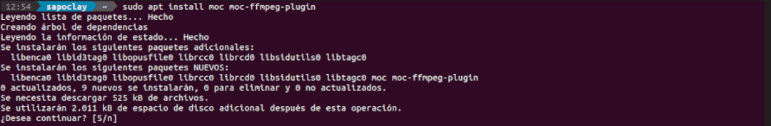 instalación MOC utilizando apt