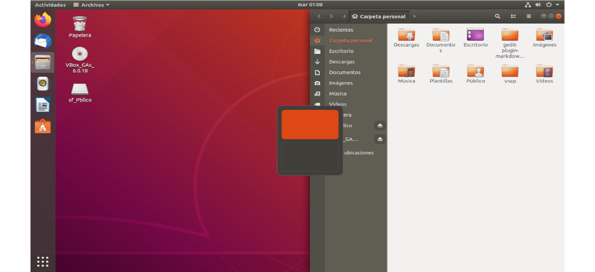 Alternar entre espacios de trabajo