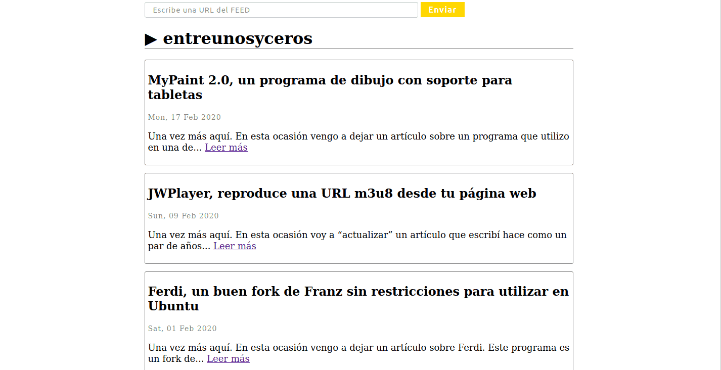 lectos RSS creado con PHP