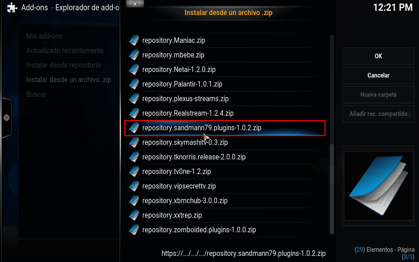 selección del repositorio sandmann79