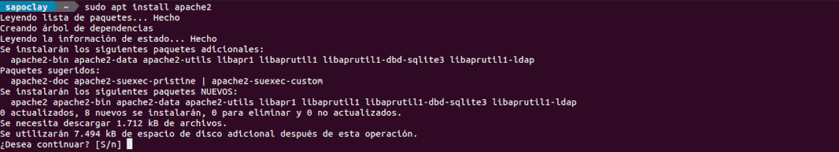 instalar el servidor web Apache