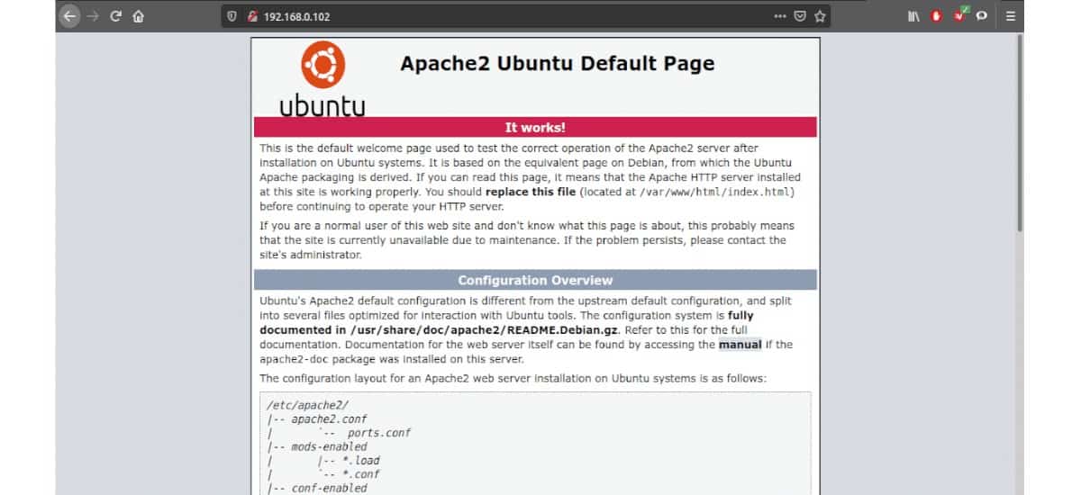 servidor web apache funcionando en local
