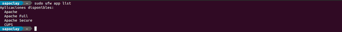 ufw app list