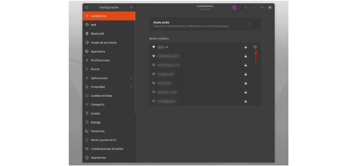 Configuración del WiFi