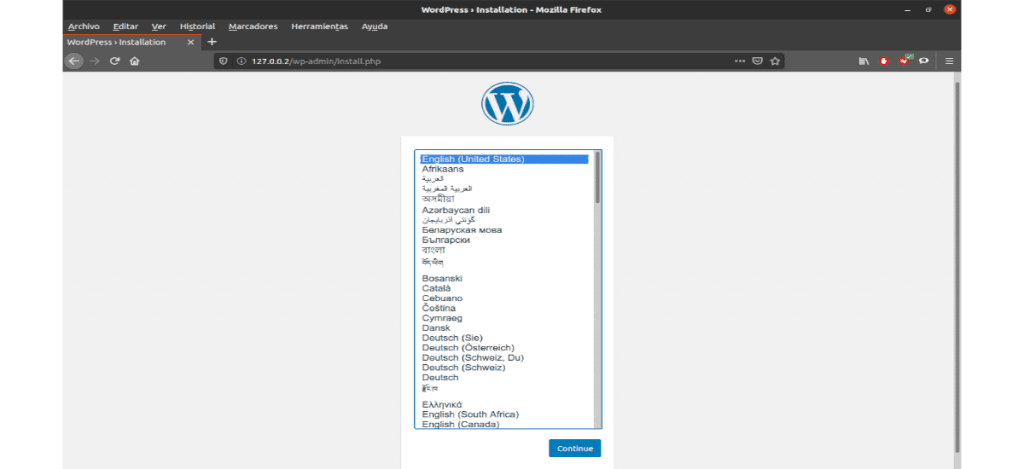 instalación web lenguaje