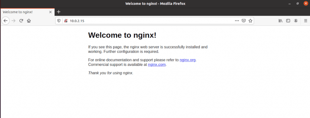 página por defecto de nginx