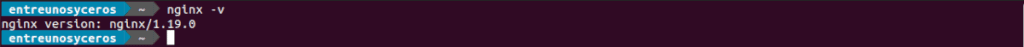 versión instalada de nginx