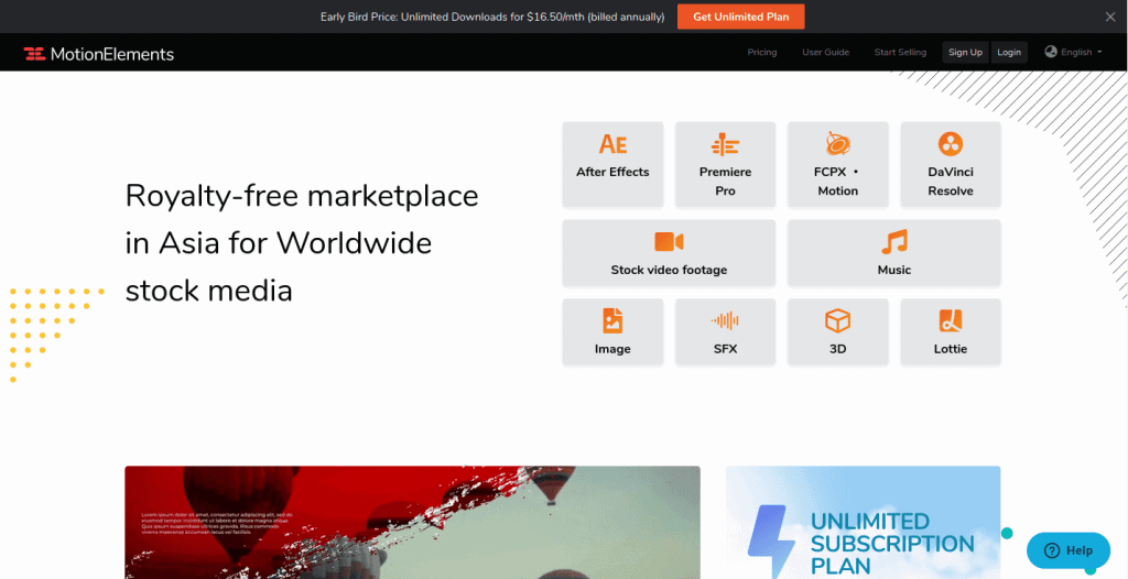 Página de motionelements