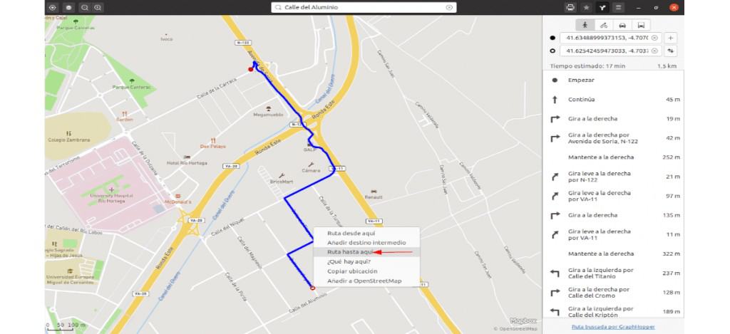 ruta hasta aquí