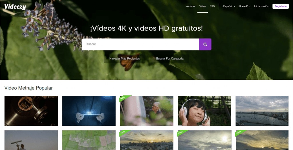 vídeos gratis - plataforma videezy