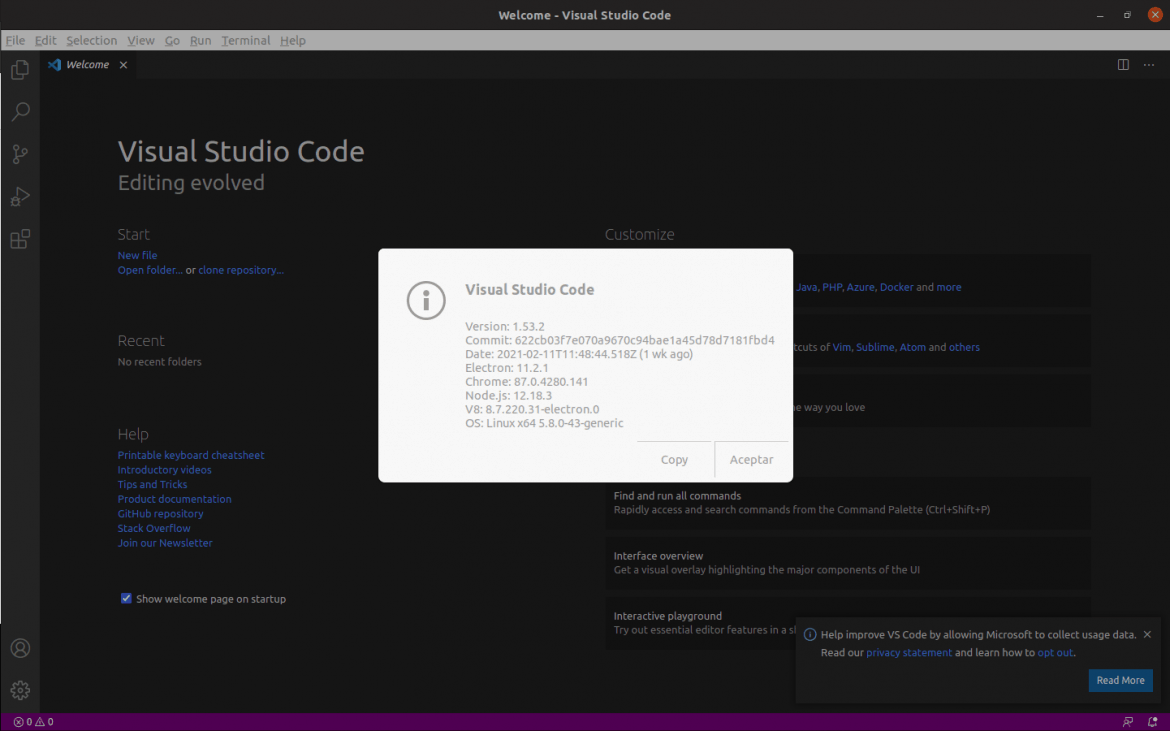 about vscode