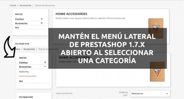 about menú lateral prestashop