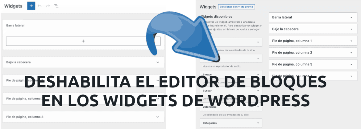 about eliminar gutenberg de los widgets