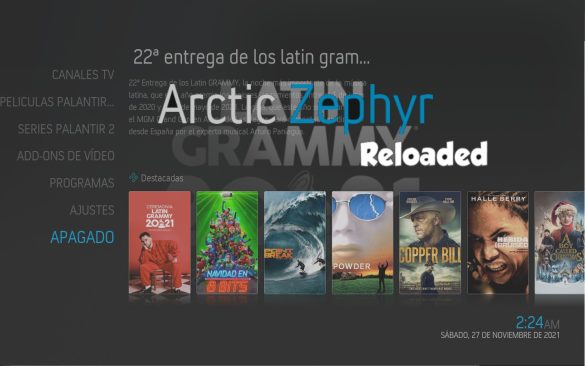about skin kodi Arctic Zephyr Reloaded