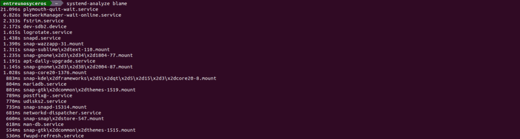 systemd-analyze blame